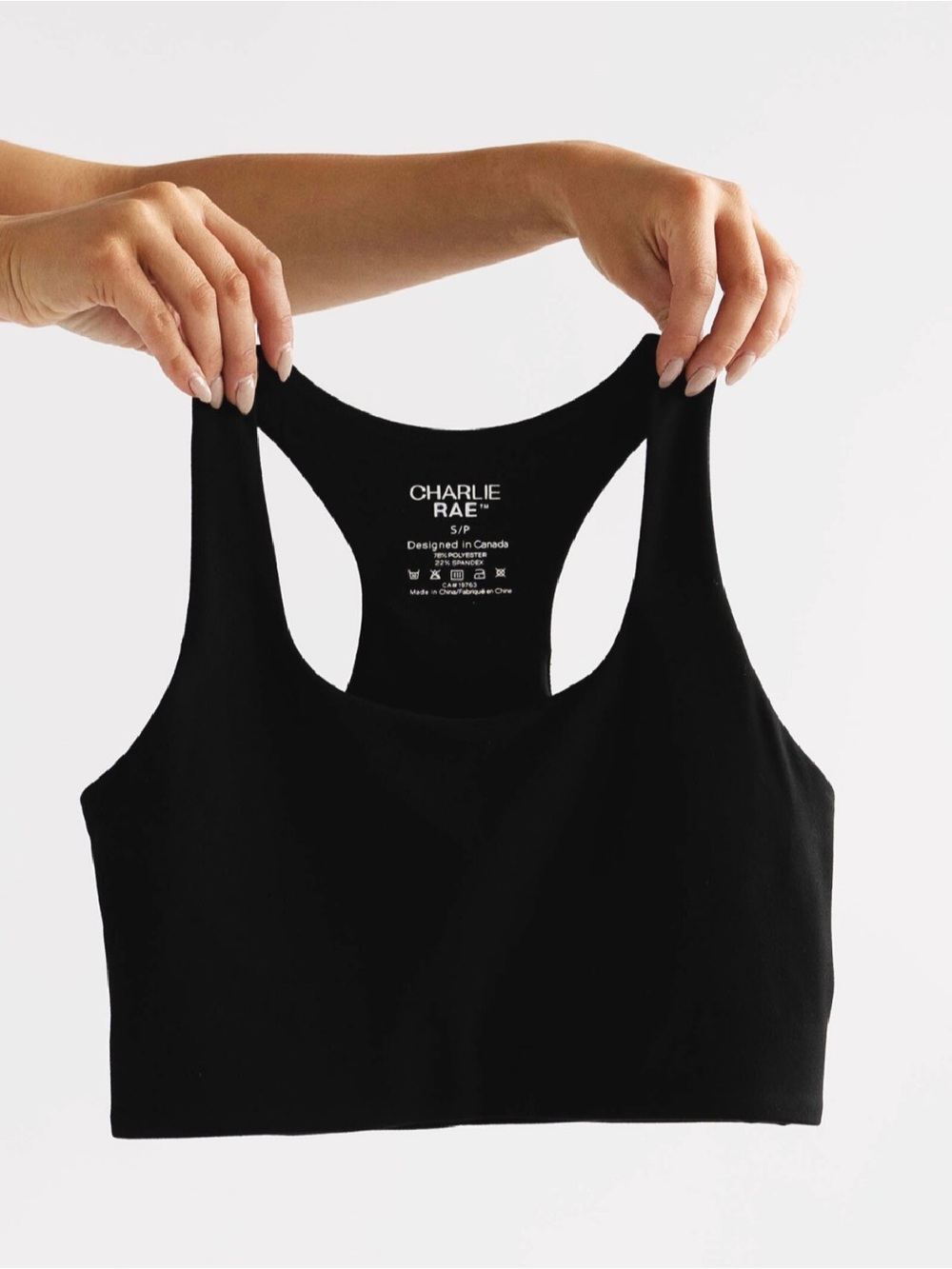 Charlie Rae Black Racer Back Sports Bra (Size S & XS)